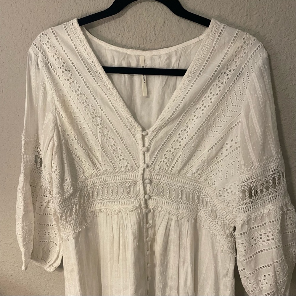 Anthropologie White Midi Dress - Picture 6 of 6